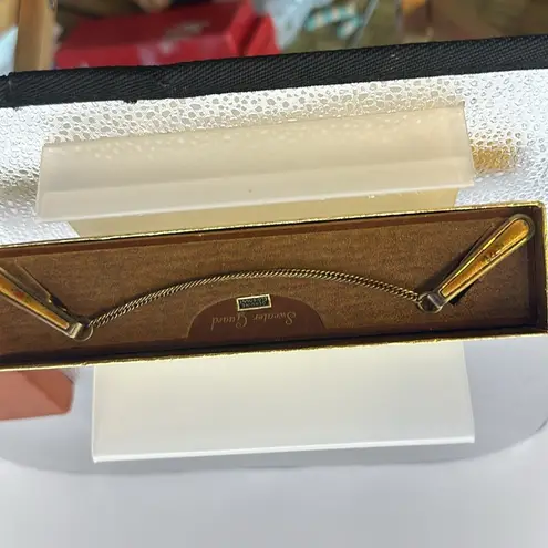 Vintage sweater guard. And the original box. Genuine cloisonné. 8 inches long