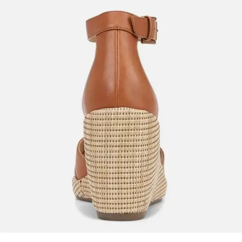 Vionic NEW Marina Ankle Strap Wedge Sandal (Women) 9M, CAMEL Leather