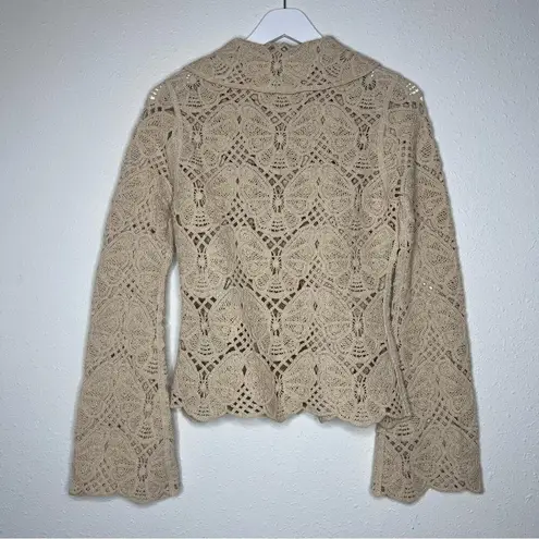 BY MALENE BIRGER Crochet Gwenevere Cardigan Small NWOT Tan