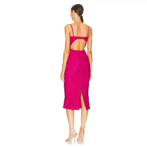 Bardot Ivanna Lace Cutout Midi Sheath Dress Hot Pink Underwire Bust Revolve