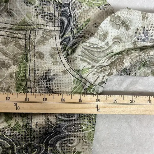 KEREN hart Green Jean Jacket with Artistic Botanical Print Size M