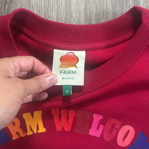 Farm Rio  Red Heart Graphic Sweatshirt Dress Warm Welcome
