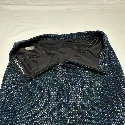 Karl Lagerfeld Size 14 Blue/Black Patterned Tweed Pencil Skirt