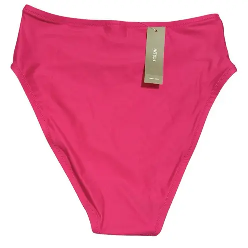 NWT J Crew Radiant Fuchsia High Rise Full Coverage Bikini Bottom Swimwear Sz XS Pink - Image 4