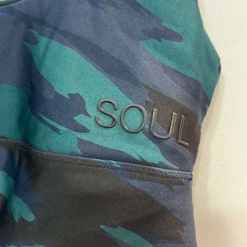 SoulCycle  Aqua Camouflage Sports bra