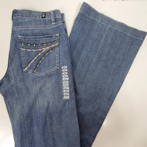 7 For All Mankind NWT Dojo beaded rhinestone pocket jeanssize 30