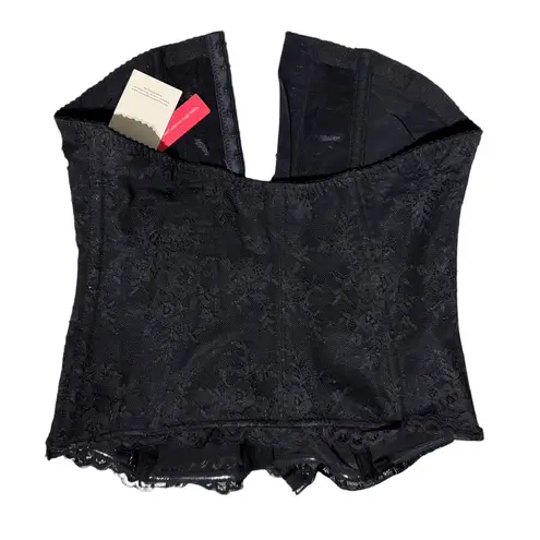 NWT Popilush Lace Corset Bustier Shapewear Top Detachable Straps Black L Size L