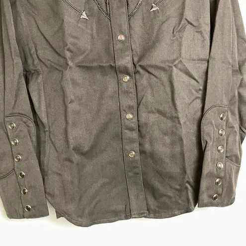 Vtg Scully Womens Western Shirt Small Brown Pearl Snap Embroider Cowgirl NWT