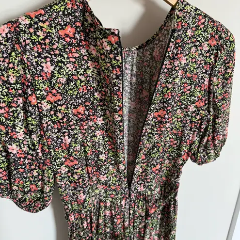 Miss Selfridge Cluster Floral Print Mini Tea Dress Size US 2