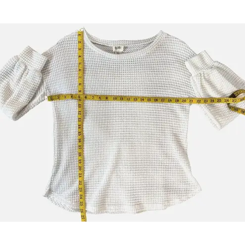 BIBI Size Small Womens Cream Waffle Knit Sweater Cozy Poly