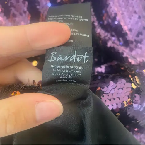 Bardot Two Tone Sequin Mini Dress in Purple and Gold Size 6 Small