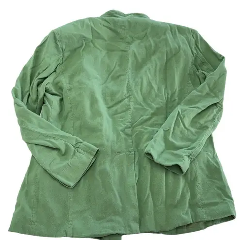 Thakoon Collective Blazer Womens 6 Green Oversized Jacket Linen Blend Career