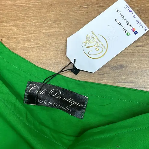 NWT Green One Shoulder Cut Out Side Wraped Tie Long Sleeve Bodycon Sz One Size