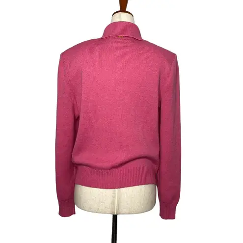 St. John Sport Hot Pink Barbiecore Santana Knit Blazer Cardigan Wool Blend