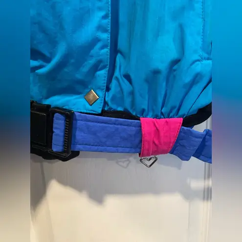 Obermeyer VTG 80s Size 8 Women’s Ski Jacket Colorblock Belted Winter Coat Retro