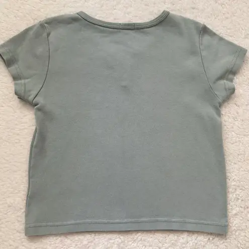 Brandy Melville sage green ashlyn notched t-shirt