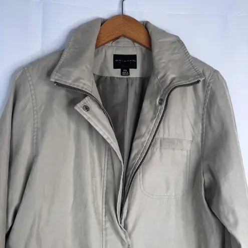 Gallery Tan Full Zip Trench Coat Size Petite Small