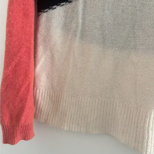 FP Beach Elegant Colorblock Crew Neck Sweater - Black, Red, and Cream