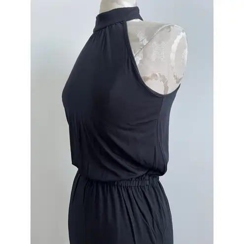 Krisa Revolve Mock Neck Halter Sleeveless Fitted Knee Length Dress XS