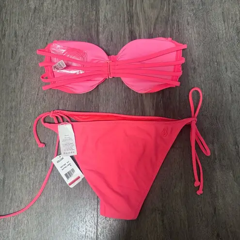 PINK - Victoria's Secret NWT VS pink neon coral studded strapless bikini