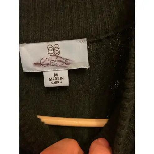 CeCe forest green cable knit sweater dress size M