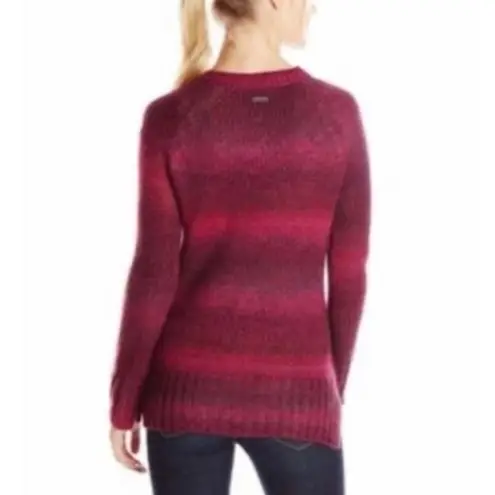 prAna Leisel Plum Gradient Striped Pink Cable Knit Long Sleeve Sweater