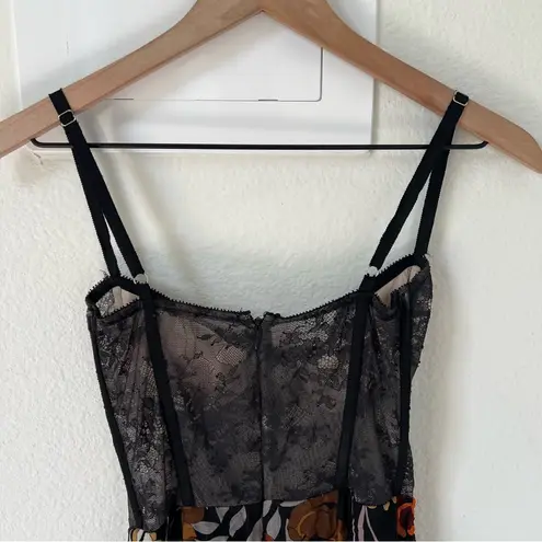 Katie May Revolve Take a Sip Midi Dress in Black 70's Floral