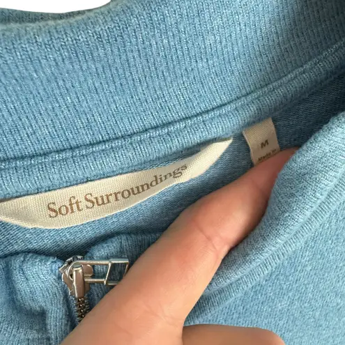 Soft Surroundings Blue Eleve Soft Cozy Long Line Zip Up Cardigan Dress Size M