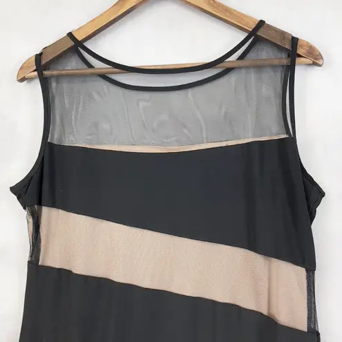 R & M Richards Womens Dress Size 14 Sheer Mesh Illusion Party Cocktail Evening