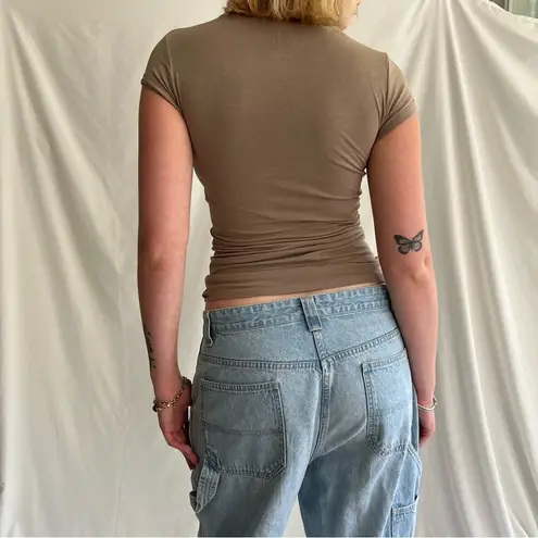 Splash Brown Stretchy Baby Tee - Size S