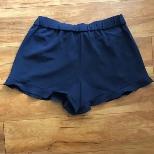 Maison Jules New Navy Blue Stretch Ruffle Shorts