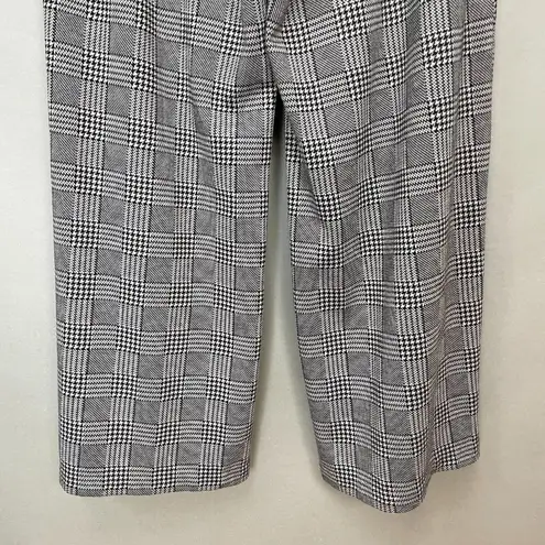 Maeve Anthropologie Plaid Pleated Pants Wide Leg Gray Soft Women Size 12 Office