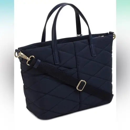 Radley London Blue Quilted Tote with Silver Accents