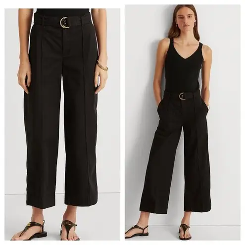 Ralph Lauren NWT Lauren  Pants Brienda Micro Sanded Twill Belted Wide Leg 16 $125