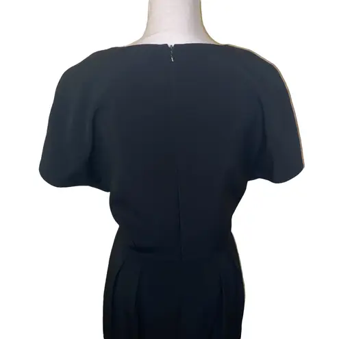 Vintage 80s Dress Constance Saunders Bergdorf Goodman Black Pleated Union Made 8