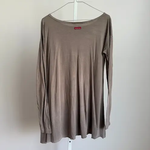 Hard Tail Forever Brown Flowing LagenLook Tunic Top Scoop Neck size M Boho