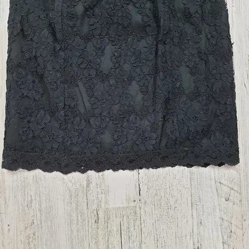 Anne Klein  II Black Knee Length Lace Straight Pencil Skirt Women's Size 6