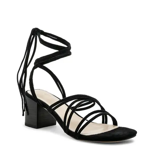 Raye  Sybil Lace-Up Sandal in Black Suede Size 8.5