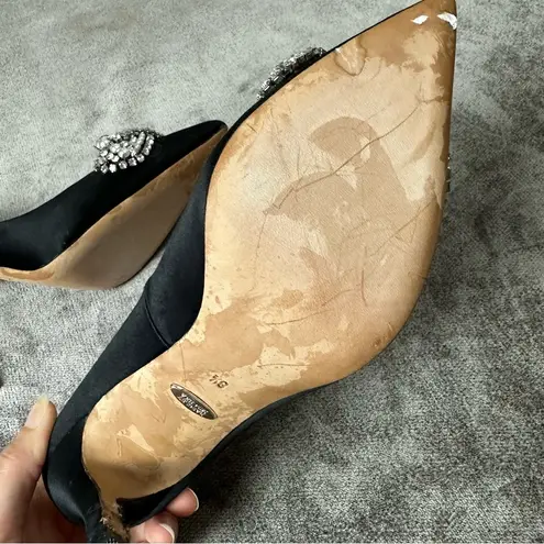 Badgley Mischka Black and Rhinestone Heels Size 8.5