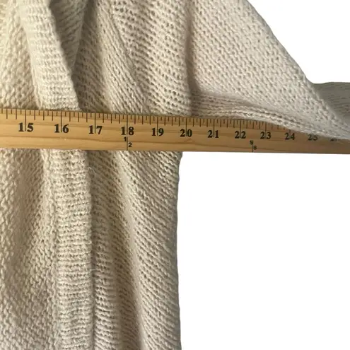 Beige Women's Size Large Draped Front Knit Open Front Long Cardigan Sweater