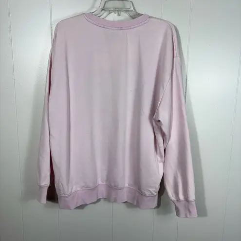 Peanuts Snoopy Woodstock Pink Textured Embroidered Plus Size Crewneck Sweatshirt