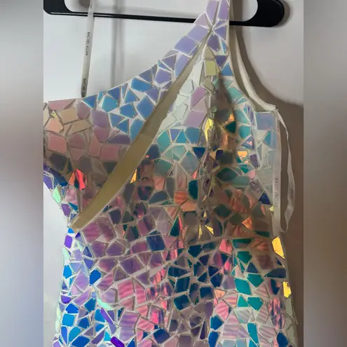 Rachel Allan 40258 Scuba Homecoming Dress White Multi Size 16W