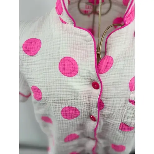 Sassy shortcake Pink White Smiley Short Sleeve Gauze Pajama Top Size Medium