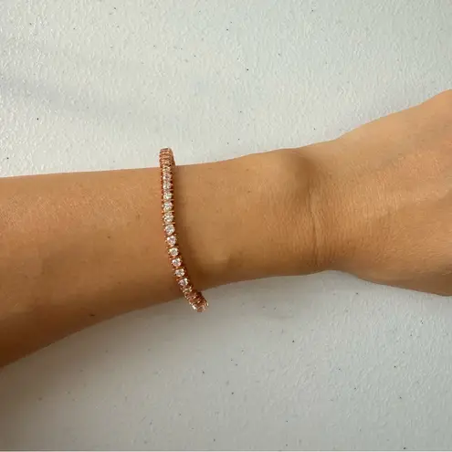 Giani Bernini Rose Gold over Sterling Silver tennis bracelet with Cubic Zirconia