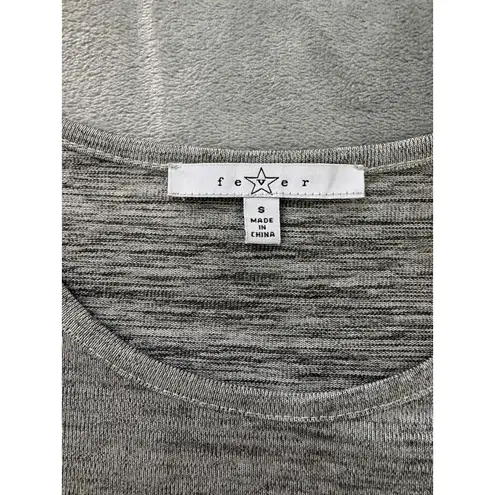 Fever Gray Black Lace Long Sleeves Layered Look Ruffled Hem Asymmetrical Top S