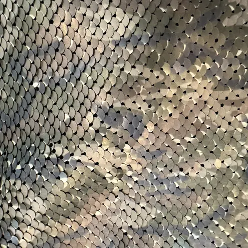 Free People NWT Metallic Sequin Mini Skirt Silver Black Party Skirt Size 4