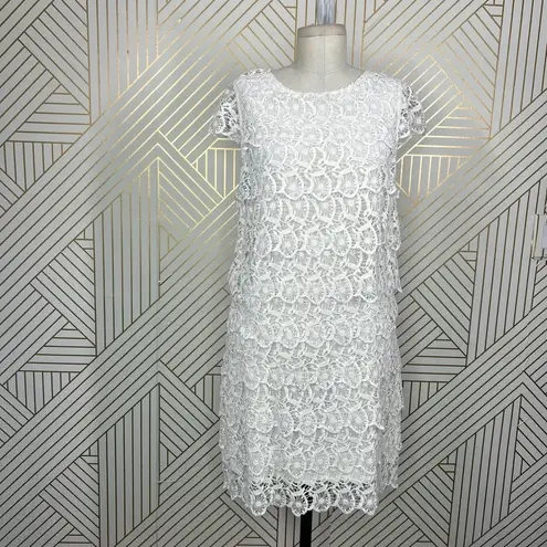 See By Chloe Tiered Lace Crochet Dress Ivory White Size 8