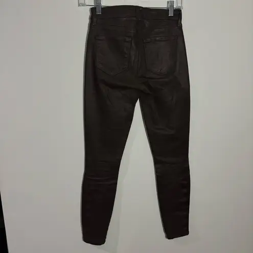 L'Agence Piper High Rise Skinny Ankle Buttons In Espresso Coated Size 25 - Image 7