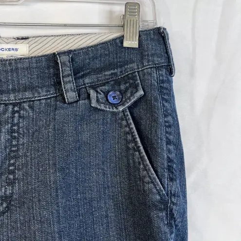 Dockers Mid Rise Curvy Flare Denim Jeans Retro Size 4 Medium