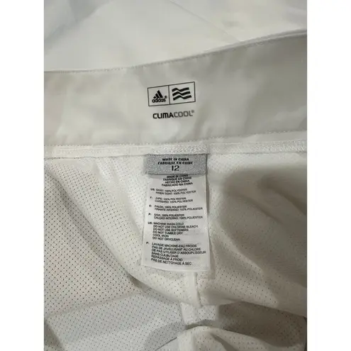 Adidas  Clima Cool White Tennis Skirt  Size 12 EUC Shorts Liner Slits on Side